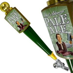 Vintage Sam Adams Pale Ale Beer Tap Handle Green Gold Boston Beer Co - Bar Decor